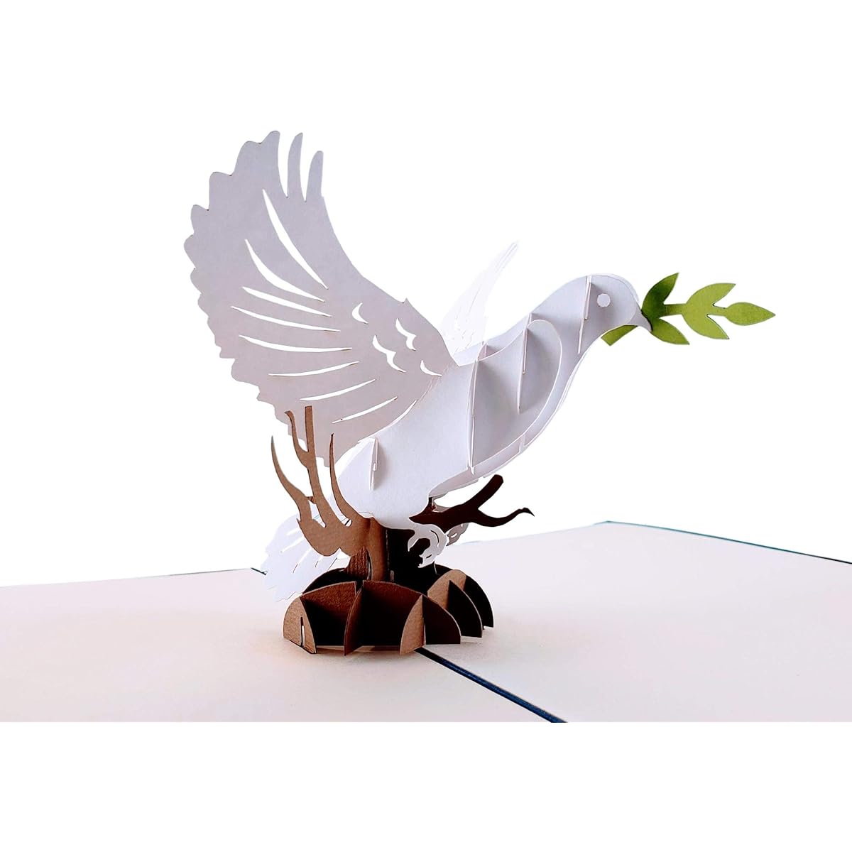 iGifts And Cards Holly Dove and Olive Branch 3D Pop Up Greeting Christmas Card - Peace on Earth, Feliz Navidad, Holiday Season, Joy, Hope, Happiness