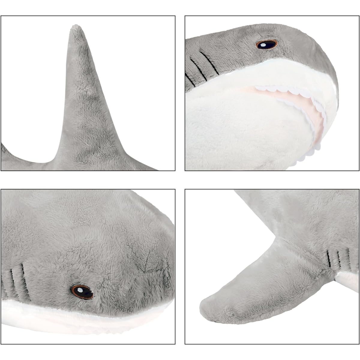 MUPI Shark Stuffed Animal, 23" Shark Plush Toy, Shark Ocean Plush Toy, Large Stuffed Animal, Shark Doll, Sea Animal (Grey)
