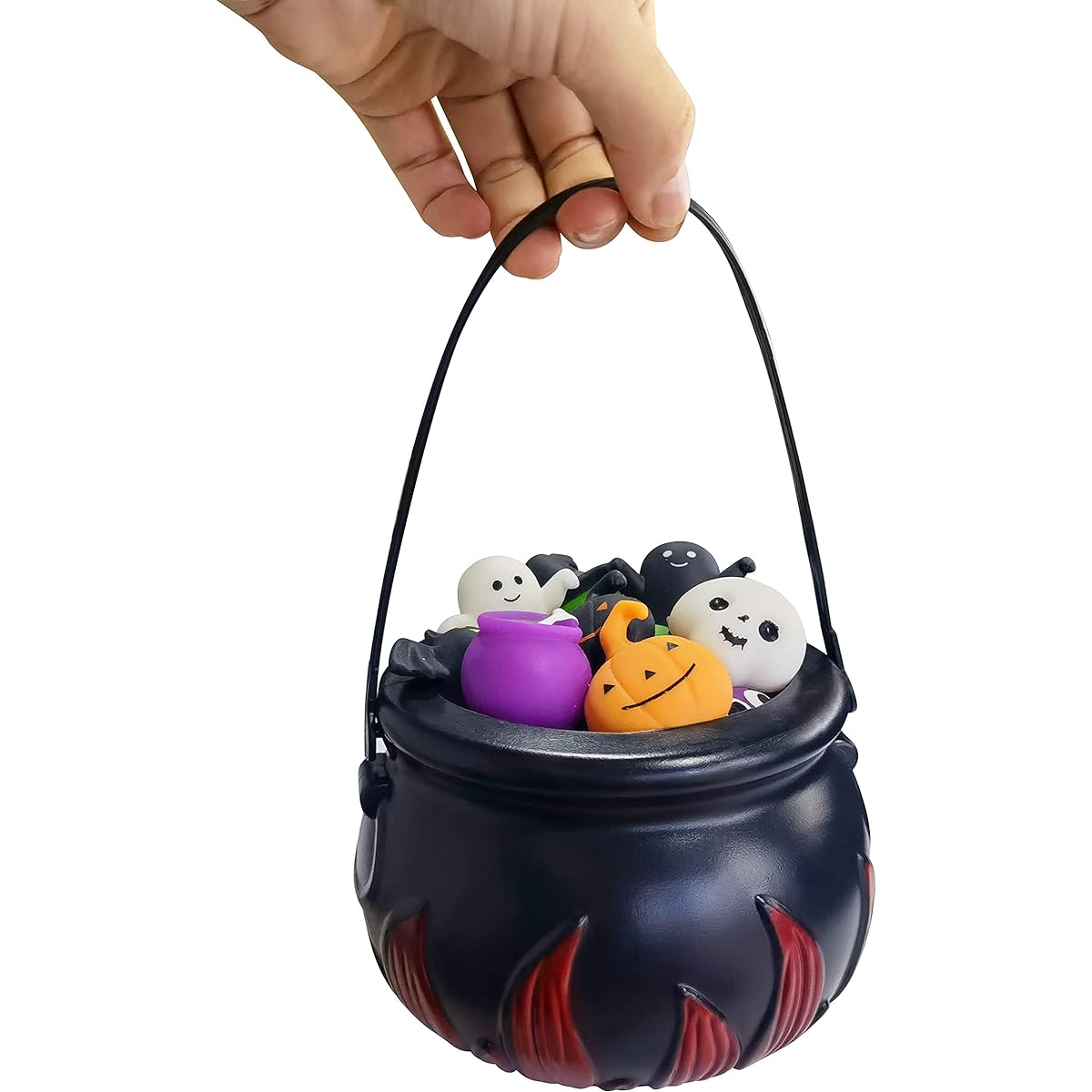 24pcs 5.5" Halloween Cauldron Squeeze Toys Mini Kawaii Squishy Stress Relief Anxiety Packs Kids Party Favors Halloween Miniatures Halloween Party Decorations (Halloween)