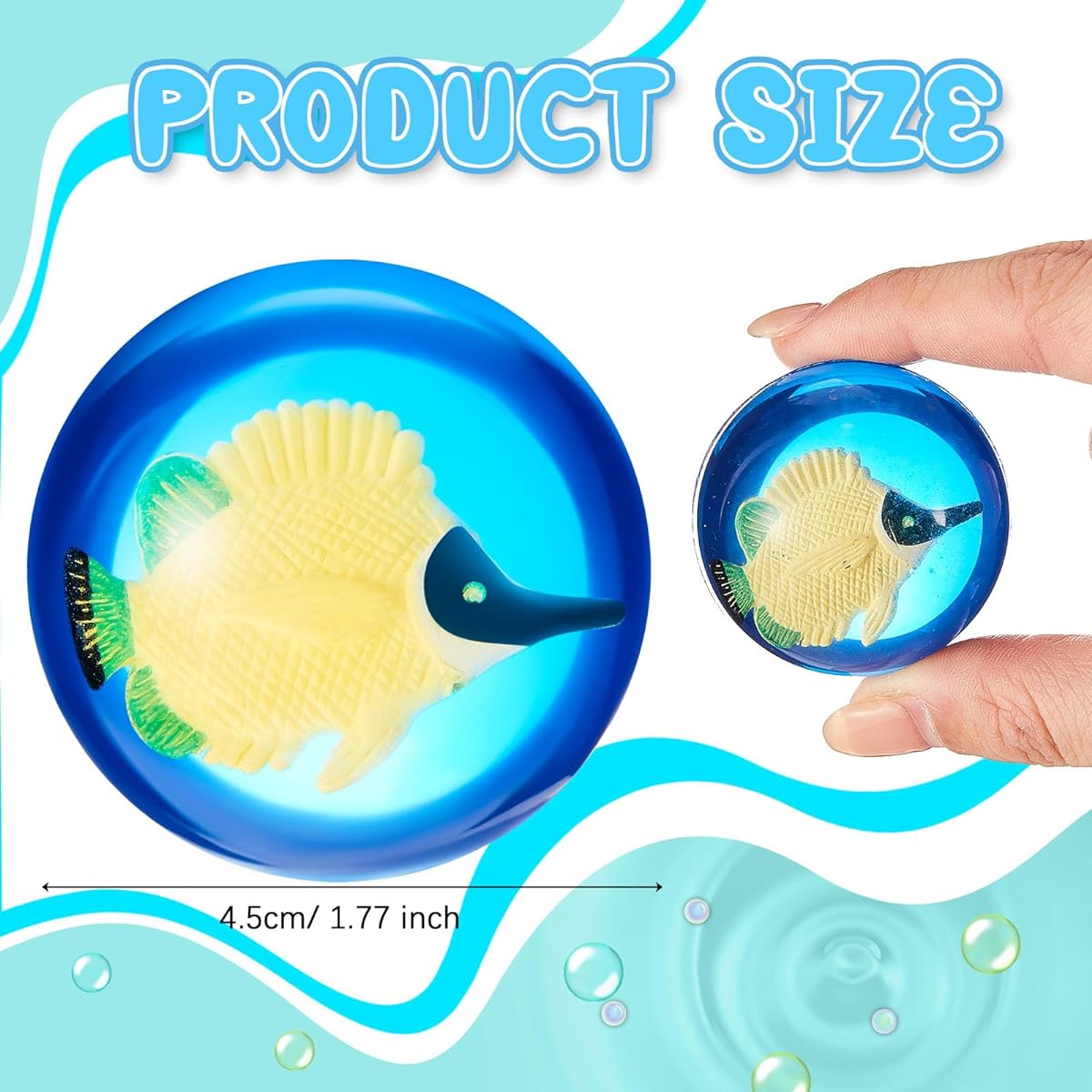 Syhood Fshing Party Bouncy Balls 24pcs Sea Creature Toys for Kids Undersea Party Favors with Marine Fish Ocean Party Goodie Bag Fillers 1.7 Inch