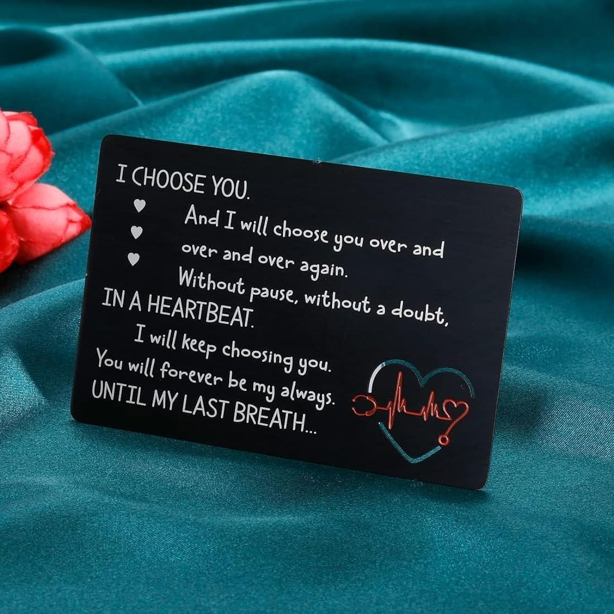 Husband Gifts Wallet Card Inserts Men Boyfriend Christmas Anniversary Valentine's Day Gifts from Wife to Her Gifts for Girlfriend Christmas Gifts Birthday Gifts I Love You Marriage Engagement Engagement Groom