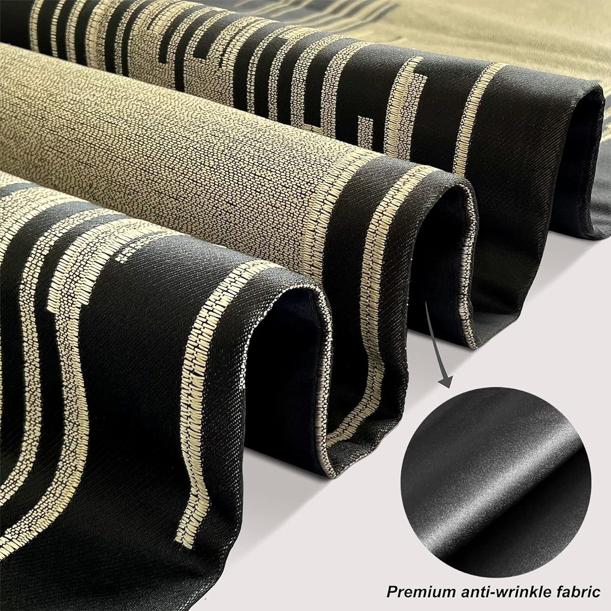 Modern Table Runner 98" Long Black with Gorgeous Embroidered Geometric Pattern with Tassels for Dining Parties and Holidays 13x98"