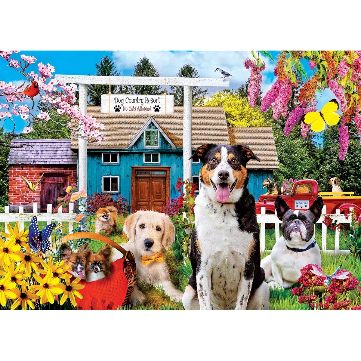 MasterPieces Jigsaw Puzzle 1000 Piece for Adults, Families and Kids - Dog Country Resort - 19.25"x26.75"