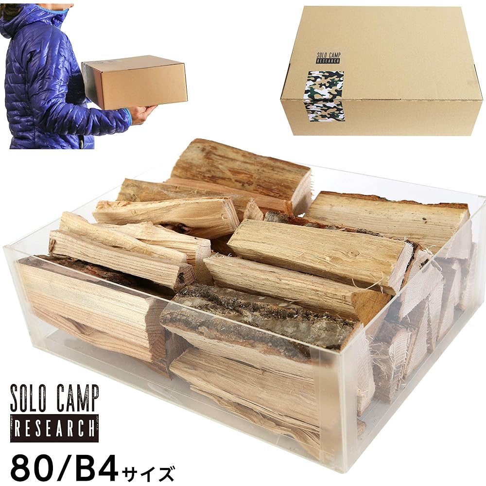 Firewood set (naturally dried softwood + artificially dried hardwood) Solocamp compact stove approx. 5kg Solocamp Research courier service 80 size
