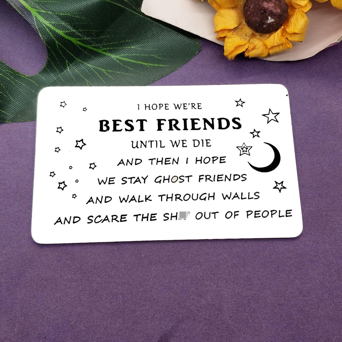 Engraved Metal Wallet Insert Cards Best Friend Gifts Friendship Jewelry Funny Friendship Gifts Birthday Christmas Graduation Gifts for Friend Teen Men Women Sister Gifts Friendship Card Gifts