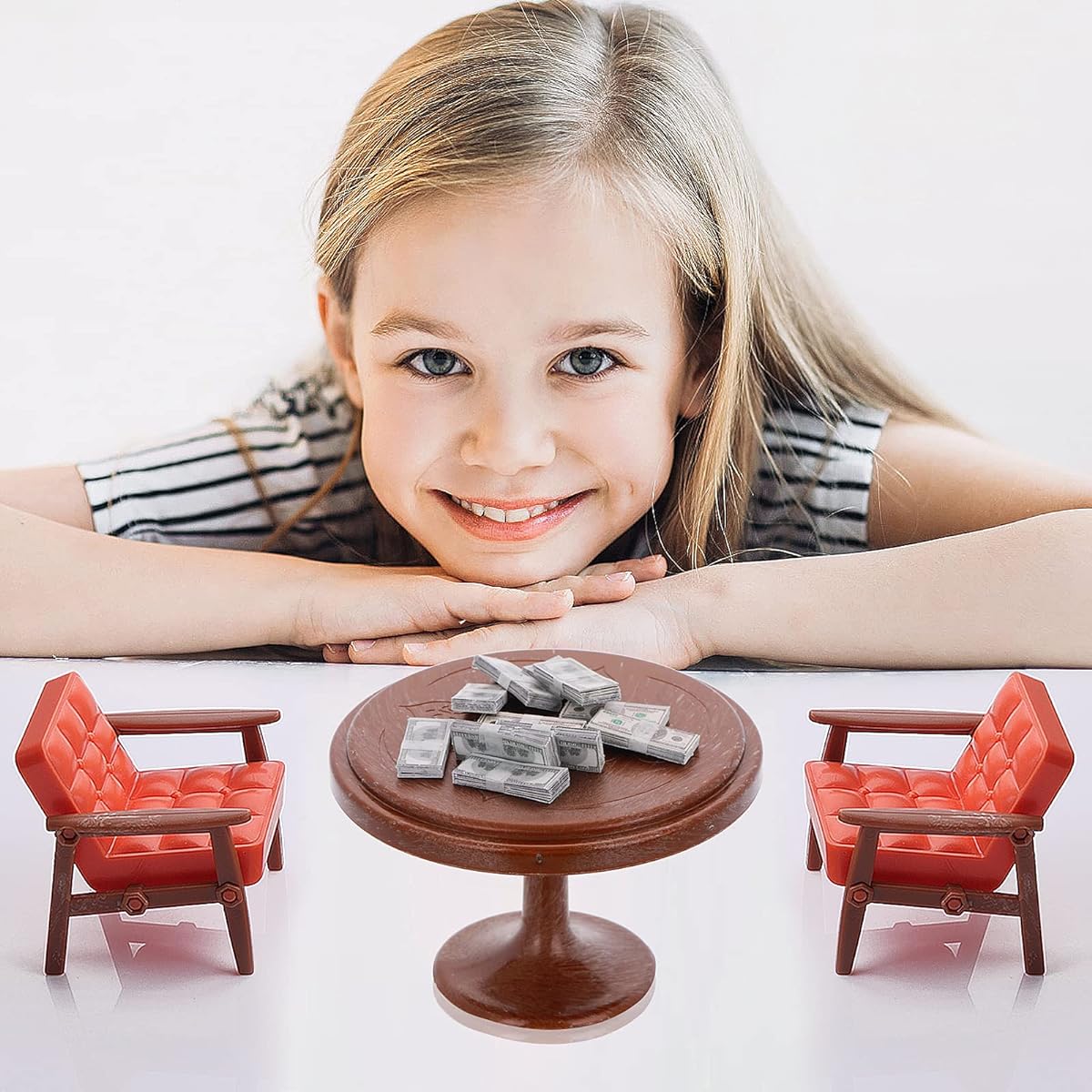 Cobee Miniature Dollhouse Cash Model 240 Piece Dollhouse Decor (Dollars)