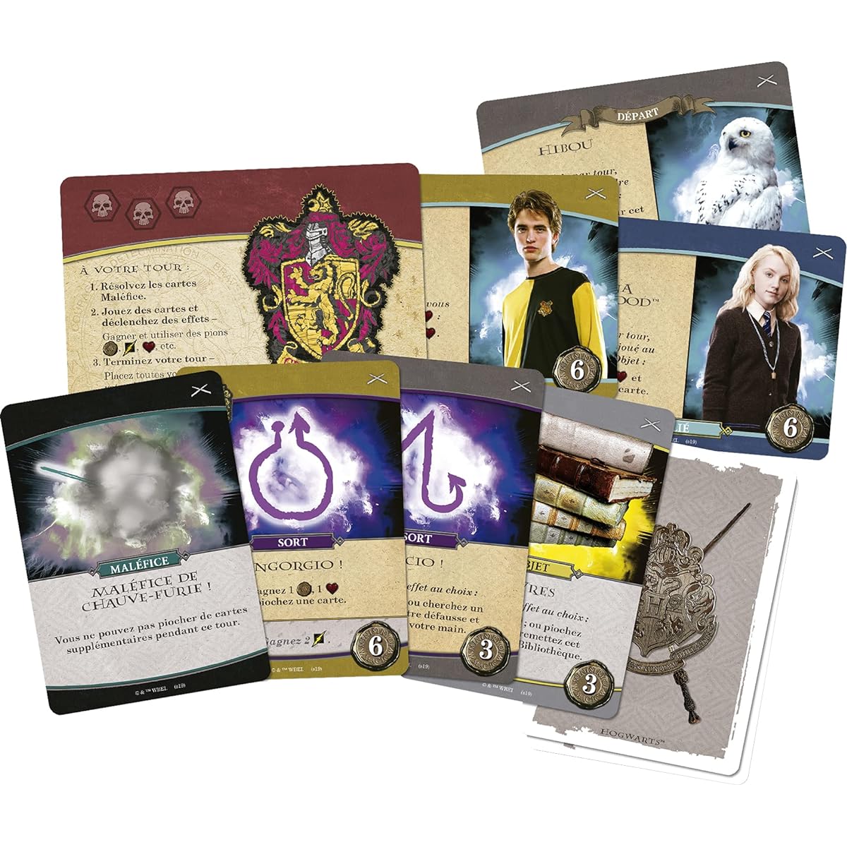 Asmodee USAopoly | Harry Potter Battle at Hogwarts: Defense against the Forces of Evil | Competitive Deckbuilding Game for 2 Players