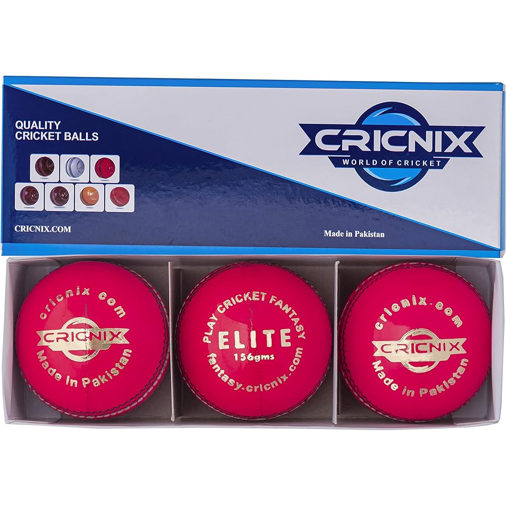 Cricnix Cricket Ball Gold Pink Leather 142g (1-Pack/3-Pack/6-Pack) for Practice or Training