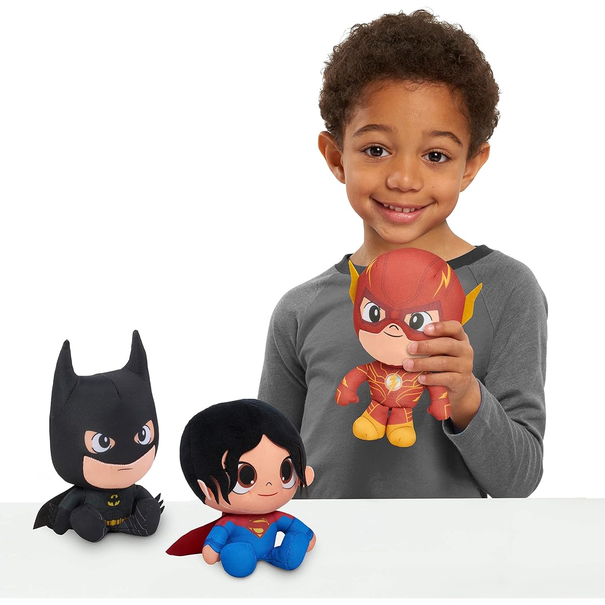 Just Play Flash the Small Plush Set Batman Supergirl 7" Plush Movie Kids Toys Ages 3+ Basket Stuffers Small Gifts