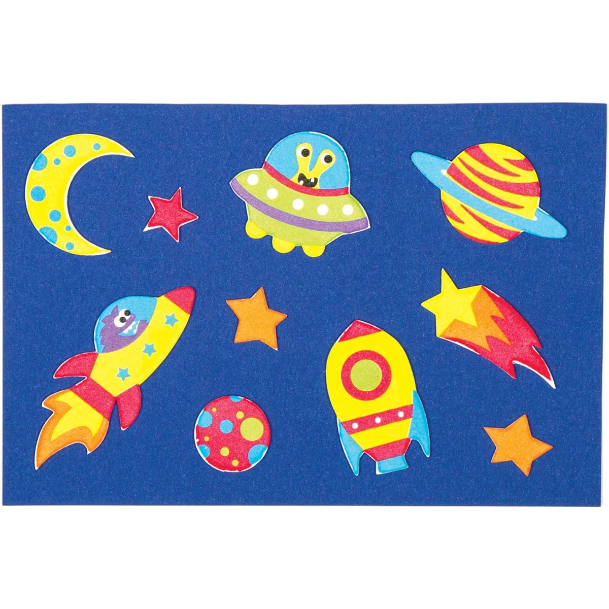 Solar System Friends Sponge Stickers (120 sheets) Great value pack for decorating crafts and handmade cards