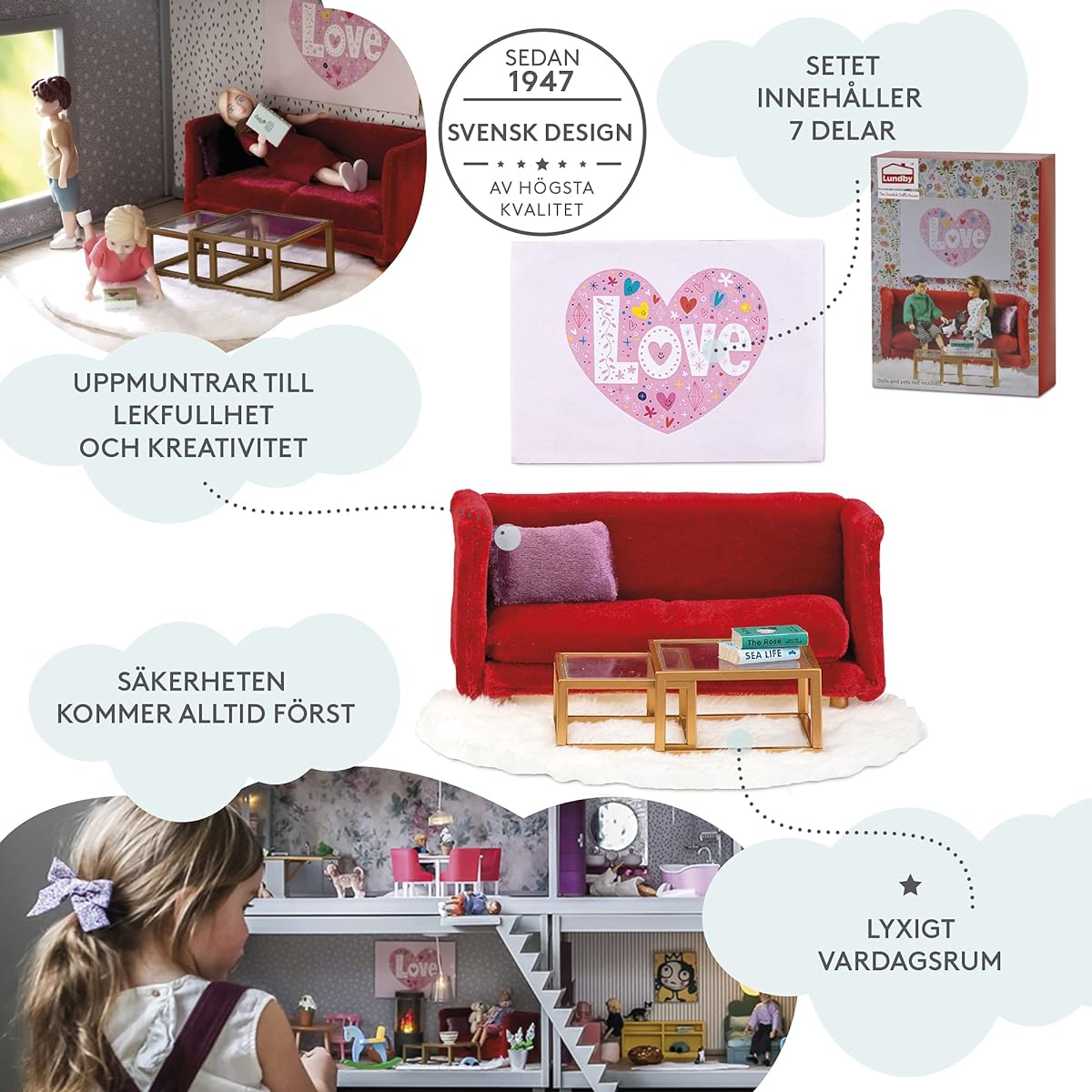 LUNDBY Smaland Living Room Playset (Red)