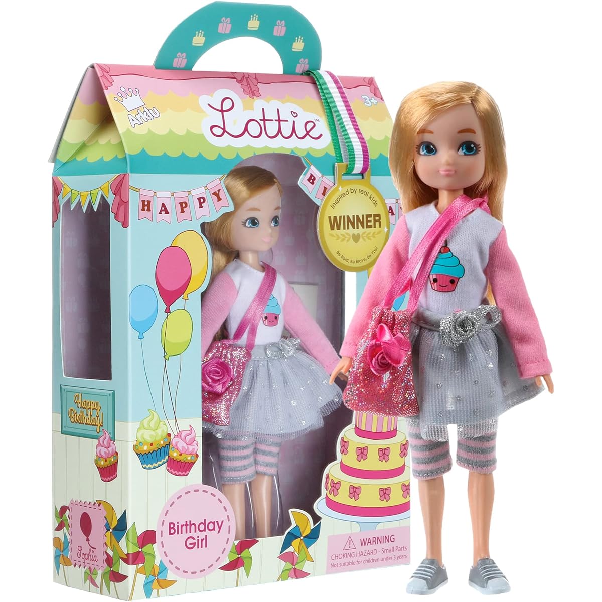 Lottie Doll Birthday Girl Sophia - Blond Hair And Blue Eyes Style: no fringe