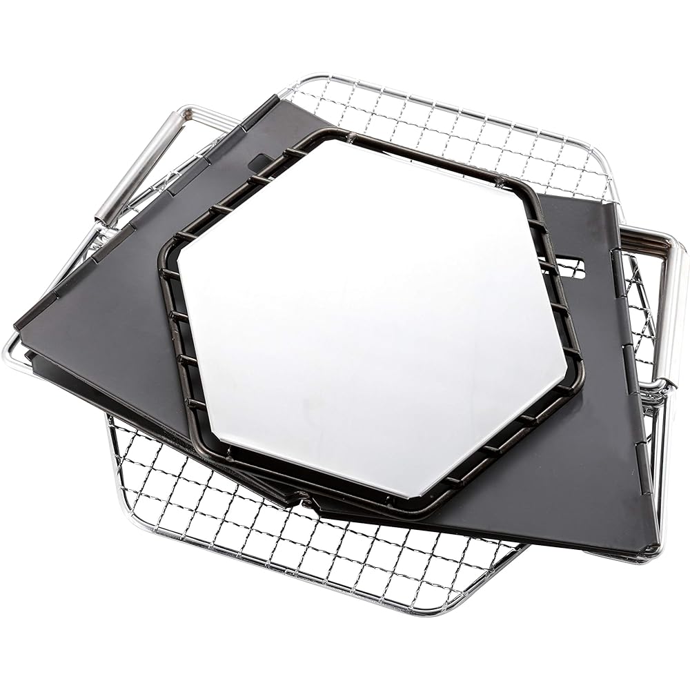 CAPTAIN STAG Barbecue Stove Bonfire Stand 2 in 1 Hexa Stainless Steel Fire Grill with Bag M Size M-6498 / UG-70 / UG-2021 / UG-2028 / UG-2029