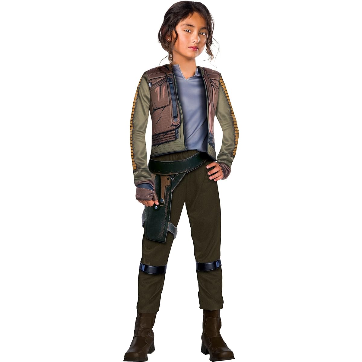 Rogue One: A Star Wars Story Kids Deluxe Jyn Erso Costume, Large, Brown, 630299_L