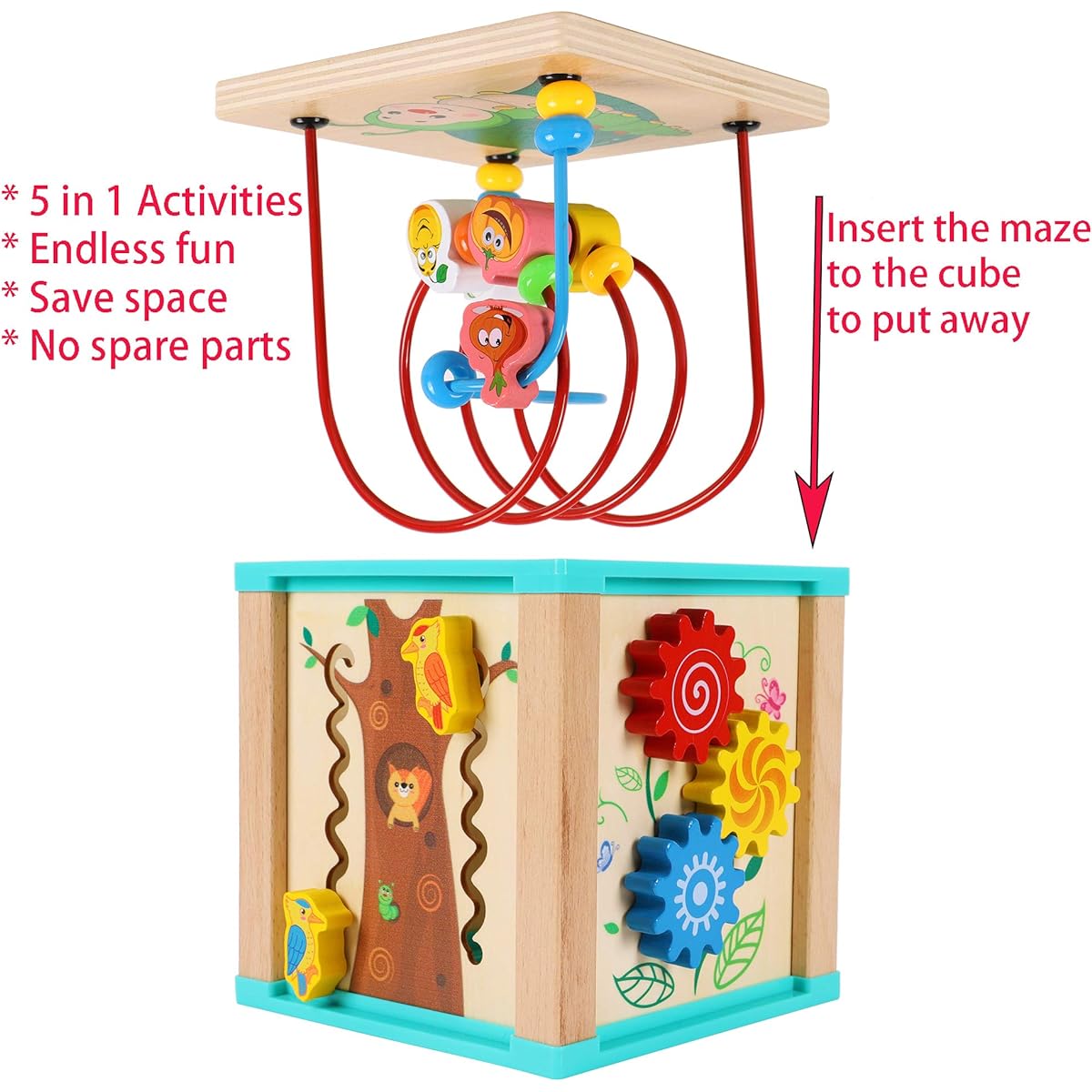 Toys of Wood Oxford Wooden Bead Maze Activity Center - Wooden Toys for 1 Year Olds
