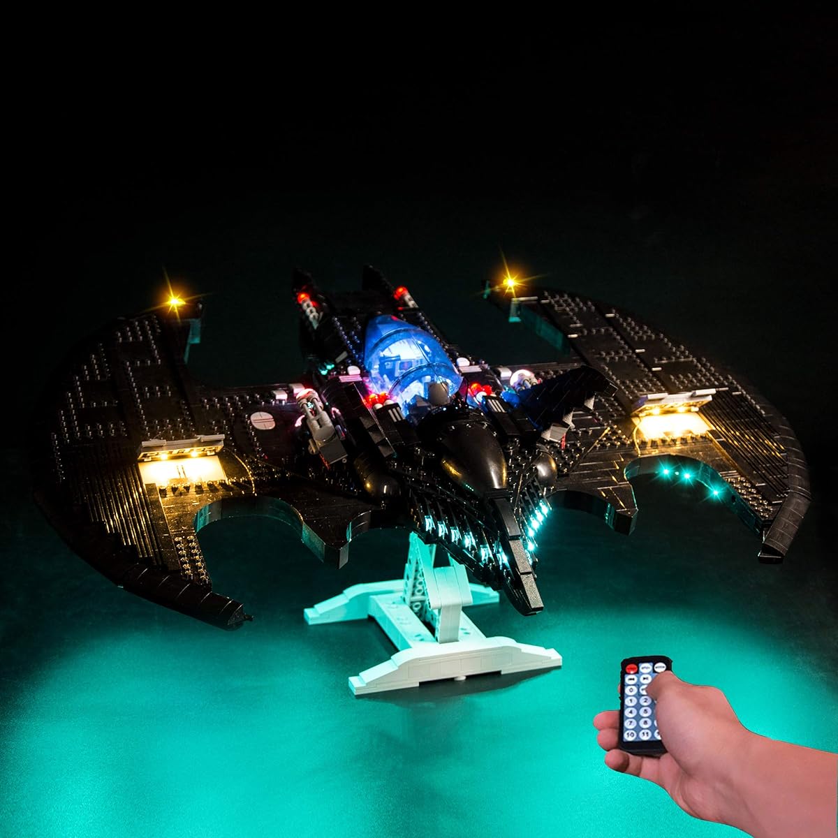 T-Club RC LED Light Kit for Lego Batwing 1989 76161, Lighting Kit Compatible with LEGO 76161 (LEGO Set Not Included) (Remote Control Included)