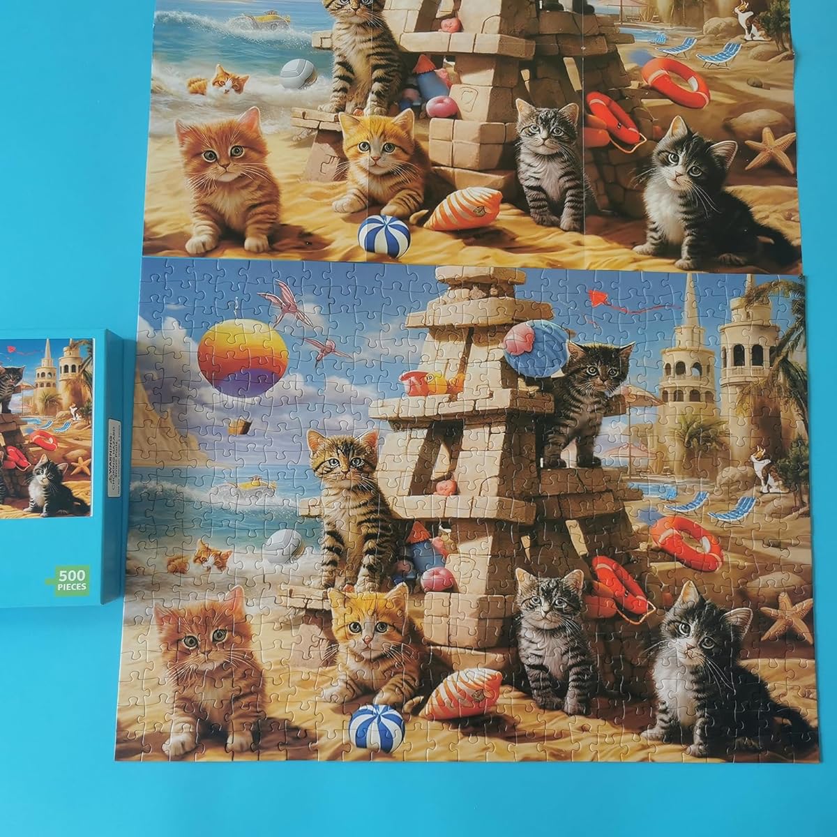 500 Piece Puzzle for Adults - 21" x 15" Jigsaw Puzzle - Hard Puzzle Challenging for Adults - Santcastle Cats