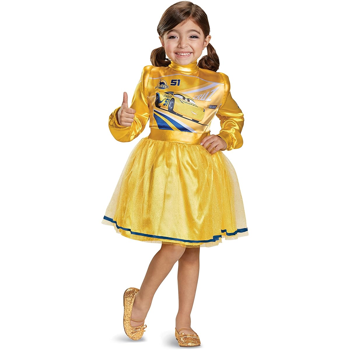 Cars 3 Cruz Deluxe Toddler Costume, Yellow, Large (4-6X)
