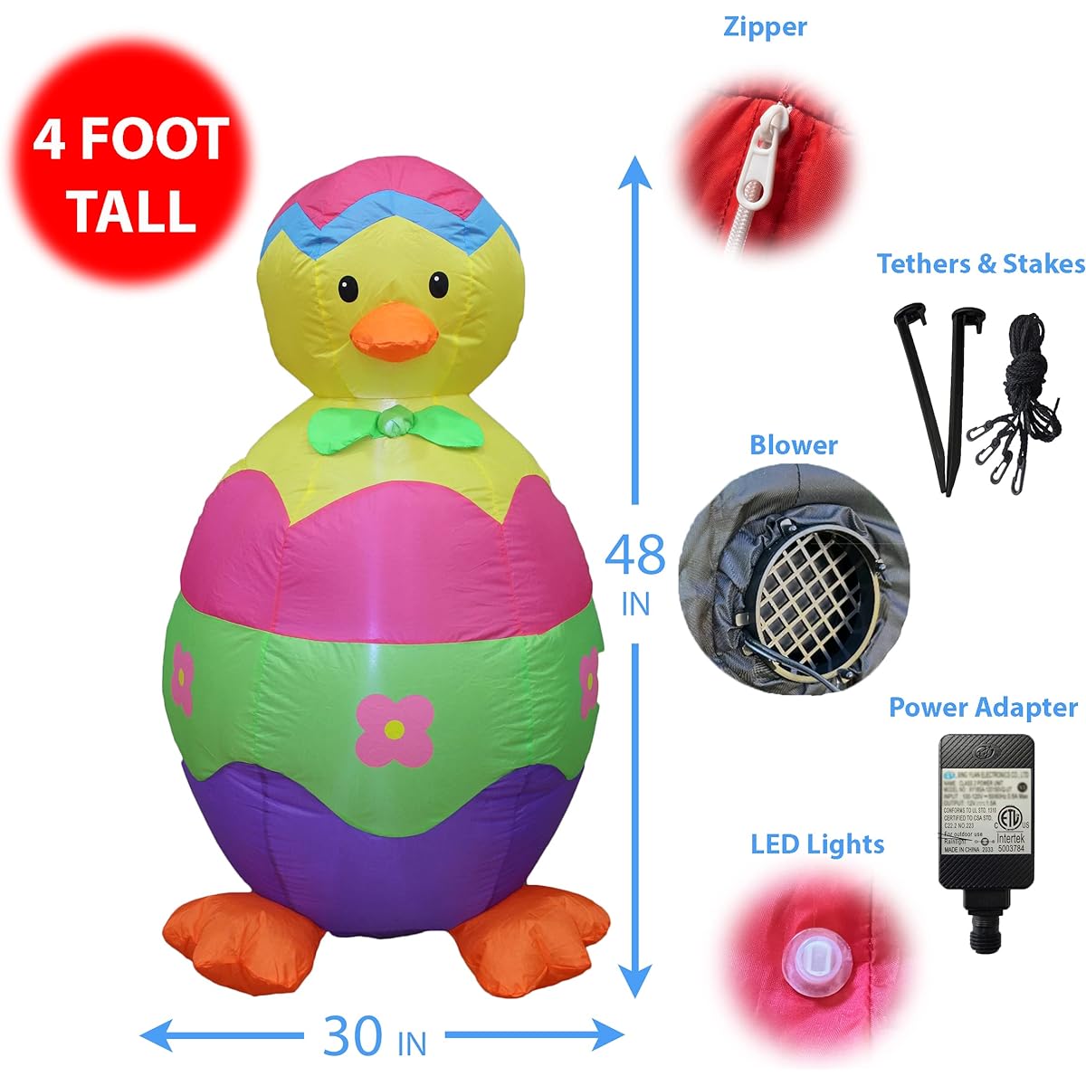 4ft Party Inflatable Baby Chicks and Eggs - Inflatable Garden Decorations