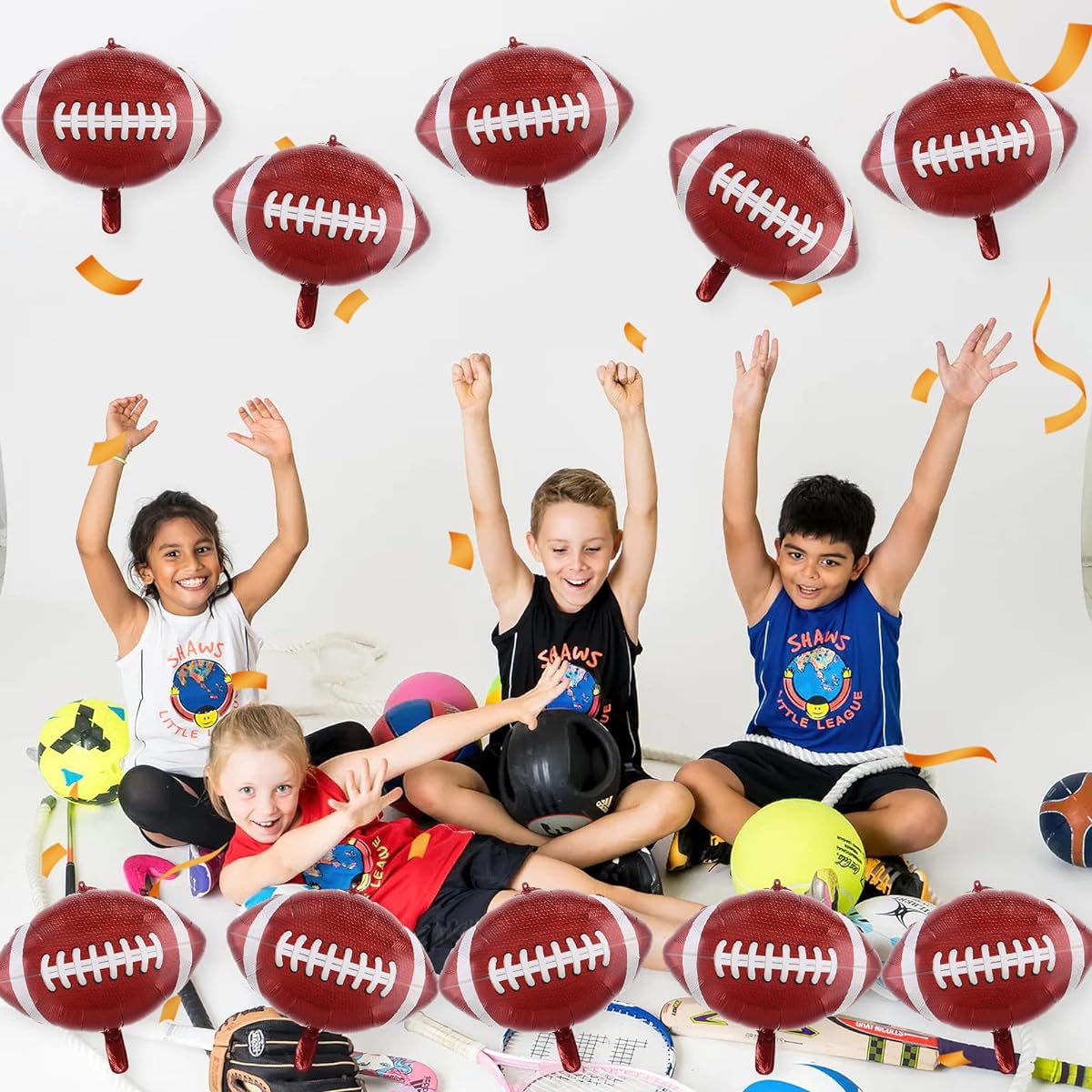 10 Pack Rugby Balloons for Birthday Baby Shower Theme Party Decorations 21 Inch Sports Balloons Party Supplies for Boys Girls Kids (Brown)
