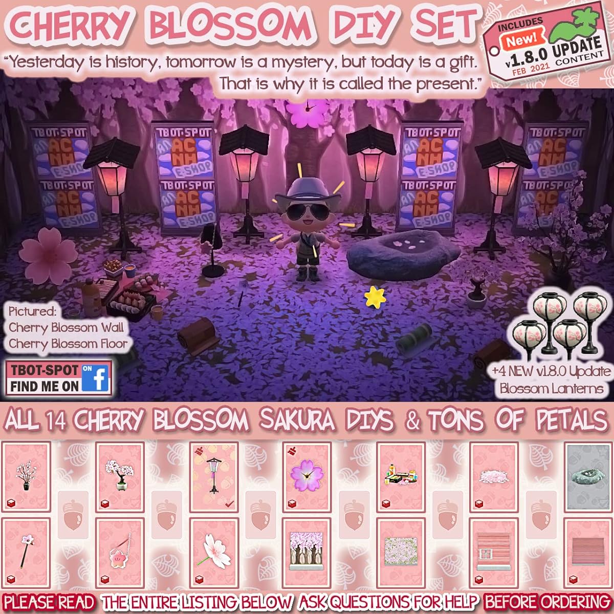 ACNH Sakura Series Full Set | 14 DIY Recipes | Flowers | Petals | Hanami Lanterns | Craft Materials