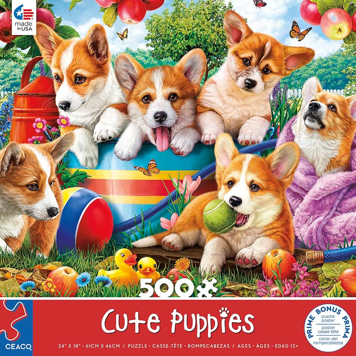 Ceaco - Cute Puppies - 500 Piece Jigsaw Puzzle