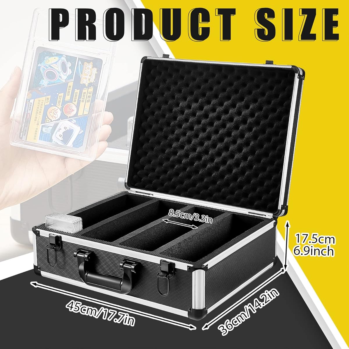 Sweetude Grading Card Storage Box PSA 180+ BGS FGS Graded Sports Trading Card Case for Grading Cards Sports Card Storage Box as Card Holder