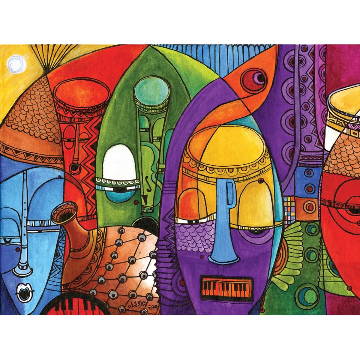 African American Expression Puzzle Jazz Mask