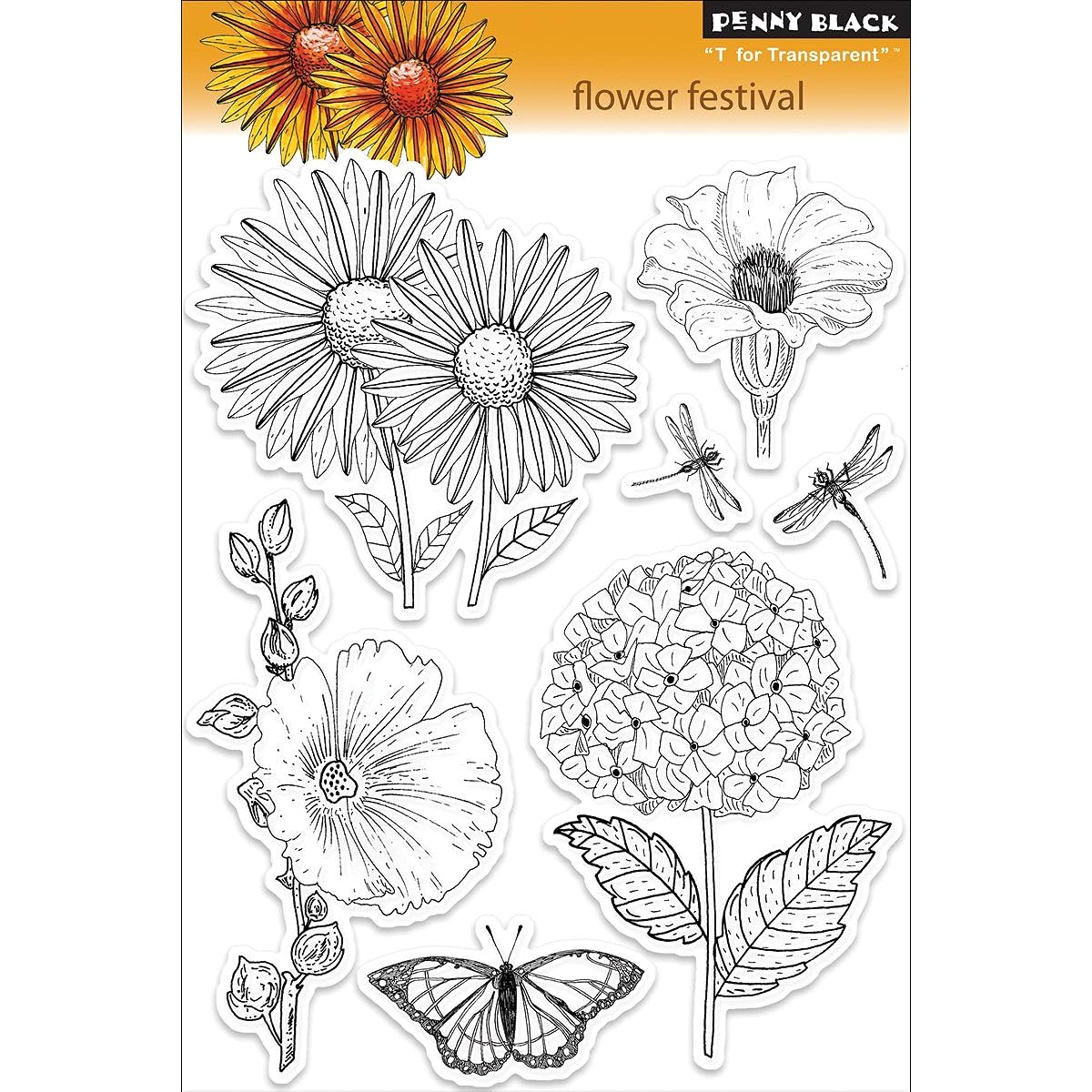 Penny Black Clear Stamps 5"X7.5" Sheet-Flower Festival (Parallel Import)