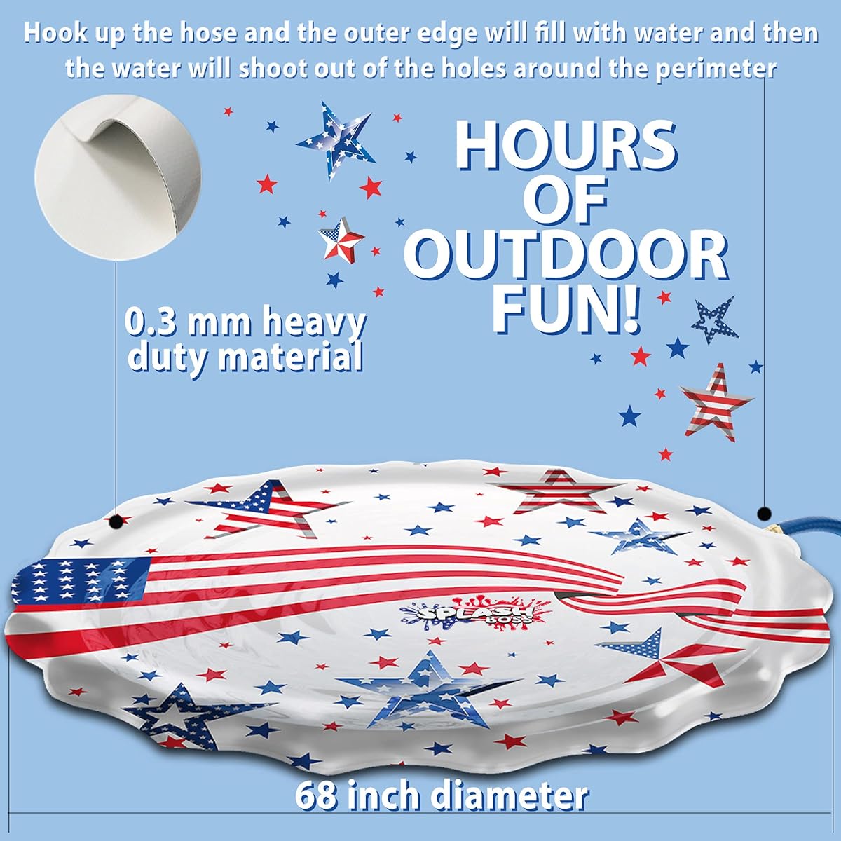 Sprinkler for Kids 68 Inch Strongest and Thickest Best Slip and Slide for Toddlers Outdoor Water Play Kids Pool Splash Mat Best Toys for 1 2 3 4 5 Year Olds