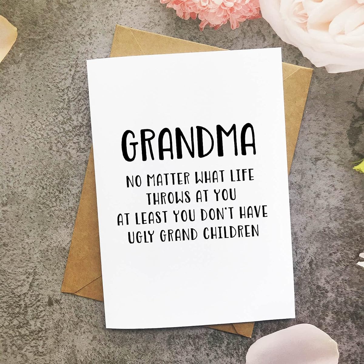Funny Birthday Cards for Grandma Don't Have Ugly Grand Children Mother's Day Christmas Gifts from Granddaughter