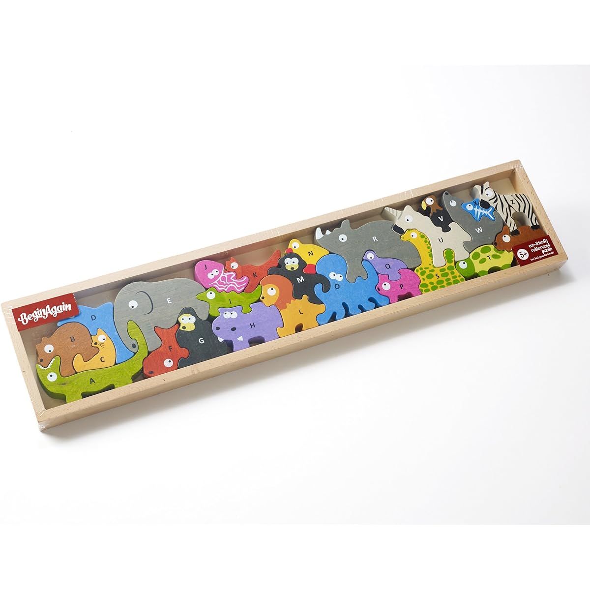 BeginAgain Animal Parade A-Z Puzzle- An Alphabet of Animals in a Wooden Puzzle! - Wooden Toy ABC Puzzle Game - Award Winning Educational Toy for Toddlers by BeginAgain