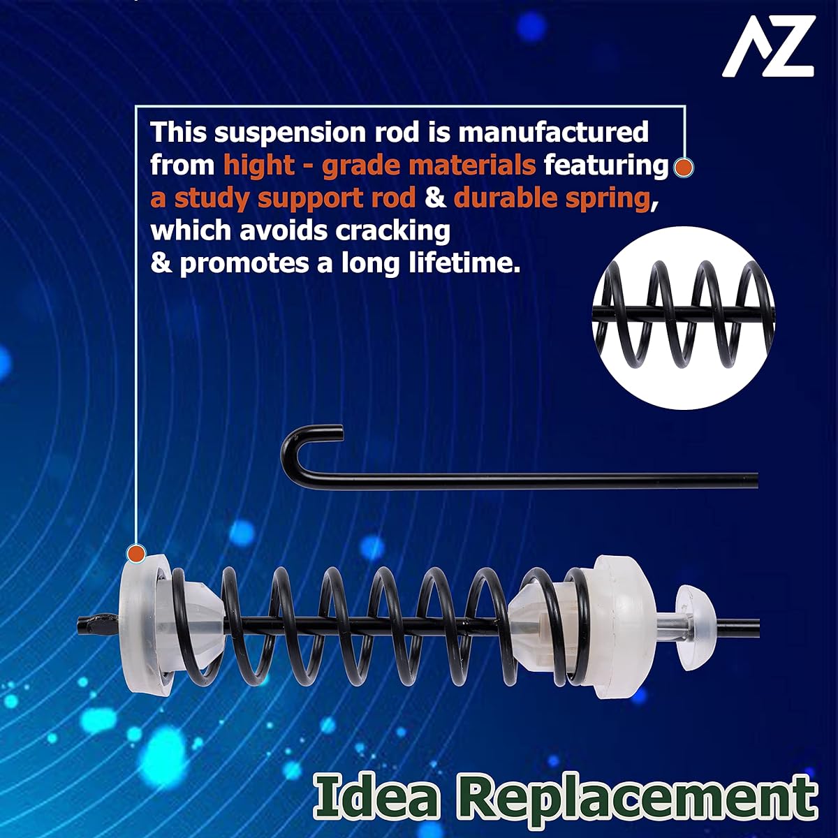 AZ4U Washer Suspension Rod 4 Pieces Whirlpool WTW5000DW0 WTW5000DW1 WTW5000DW3 WTW5000DW2 Maytag MVWX655DW1 MVWC565FW2 MVWC565FW0 MVWC565FW1 MVWC555DW1 MVWX6 55DW0 MVWX655DW2 MVWC5 55DW0 washer