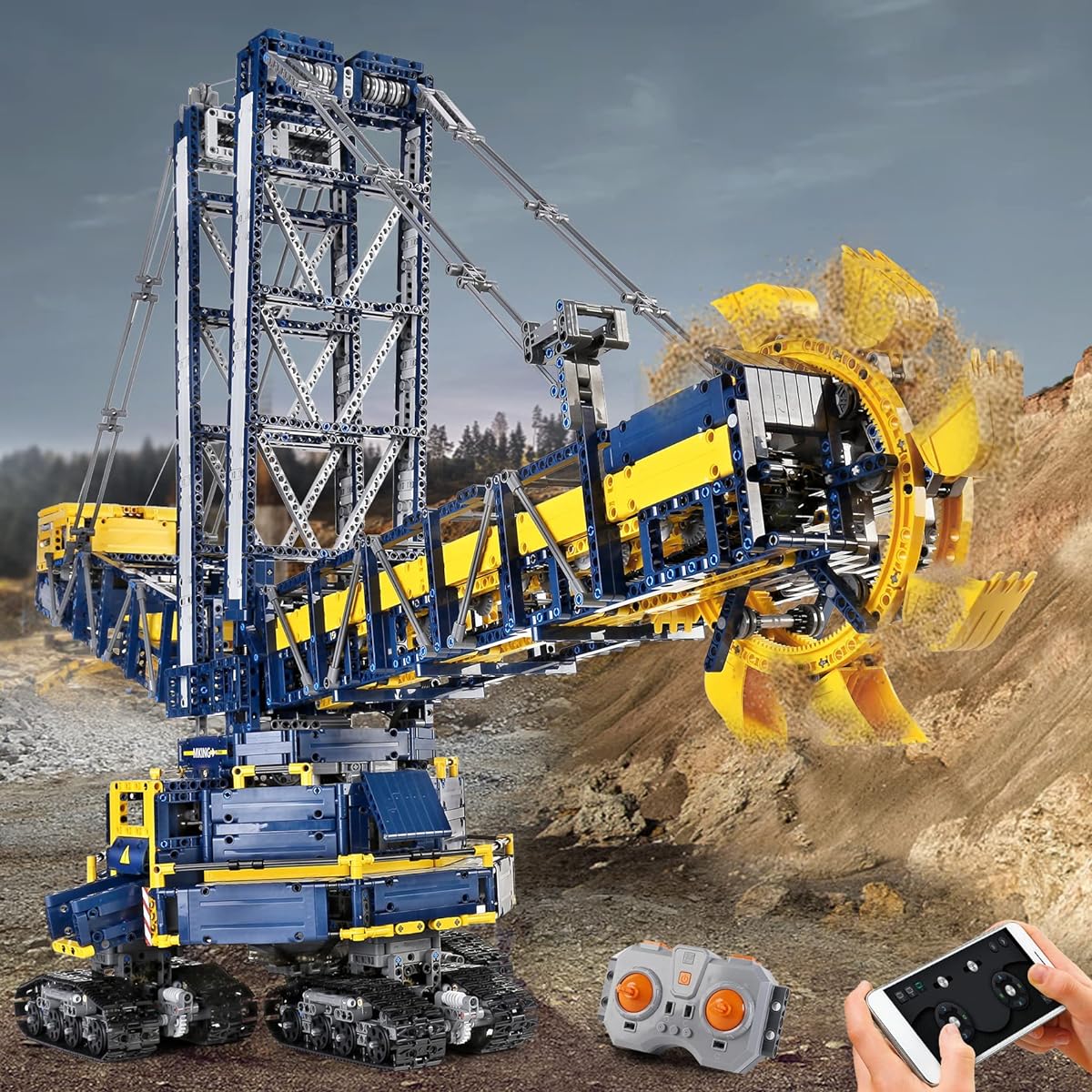 Mould King 17006 Bucket Wheel Excavator Building Kit MOC Building Blocks Set for Ages 8+ Adult Collection Lovers Gifts (4588 Pieces with Motor/App Remote)
