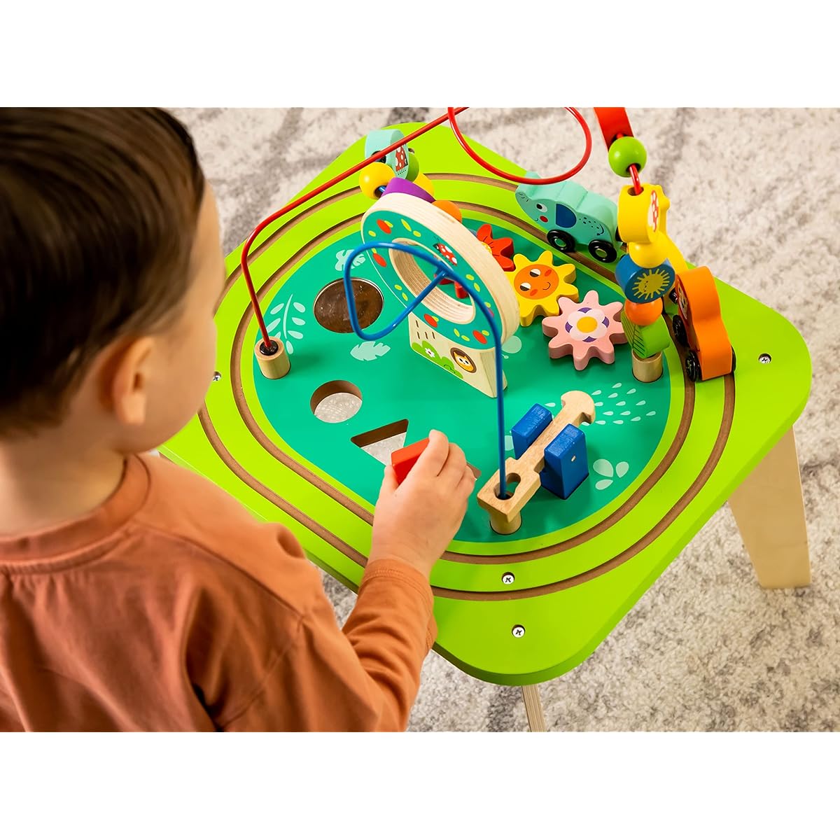 Pidoko Kids Activity Table for Toddlers - Gift Set Bundle 18 Months and Up - Includes Stacking Cups and Zoo Book