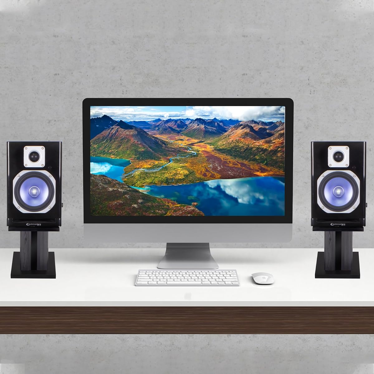 Technical Pro 8 Studio Monitor Bookshelf Computer Multimedia Speaker Stand 2pcs