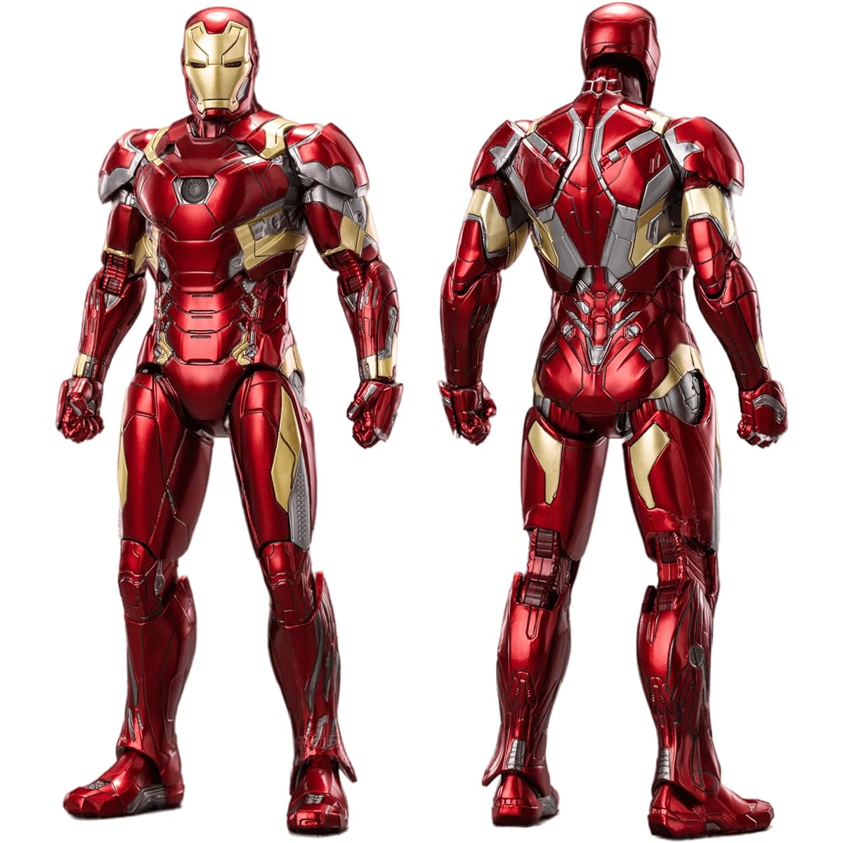 LonullyMege Iron Man MK46 Action Figure - 7" Fully Jointed Collectible Toy Full Metal Paint with Lots of Accessories Stark Model (1/10 Scale)