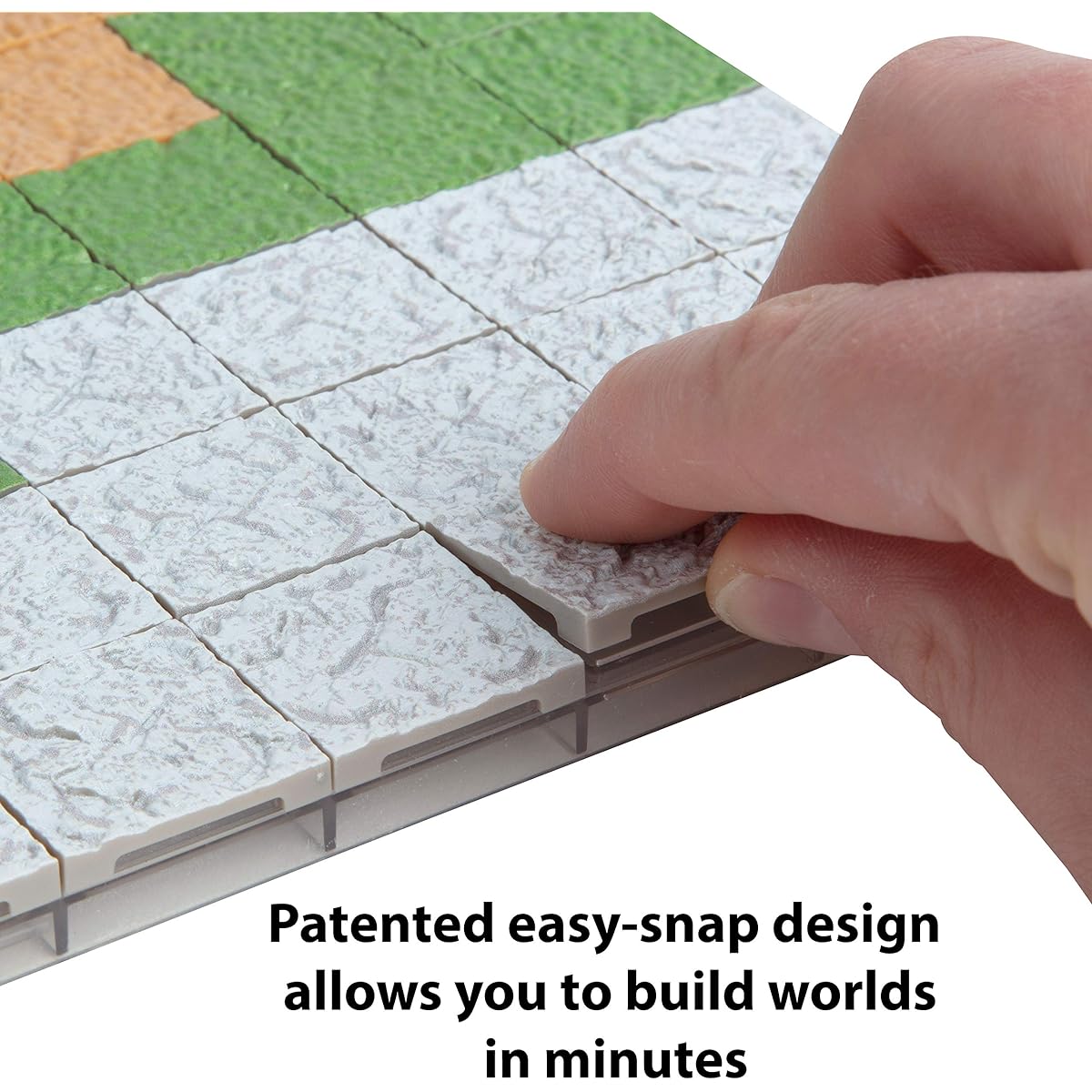 Monster Adventure Terrain - 50 Snow Tiles Expansion Pack - Hand-Painted 1 x 1 Inch Tile Set - Easily Snap to Create Amazing Tabletop Terrain in Minutes - Customize D&D and Pathfinder Dungeons