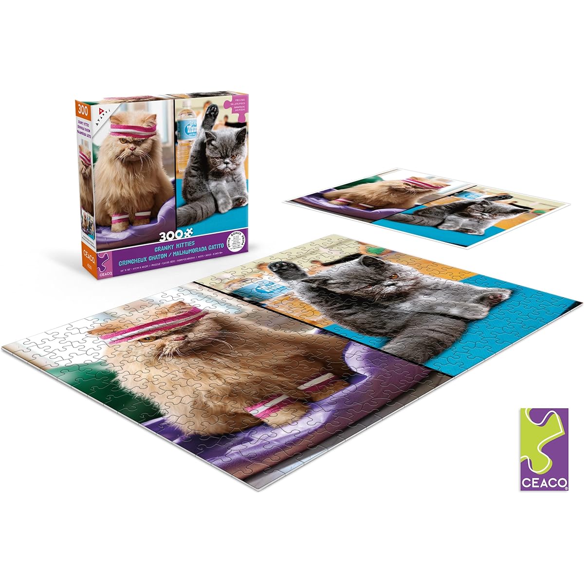 Ceaco – Cranky Kitties – Lets do Yoga! – Extra Large 300 Piece Jigsaw Puzzle