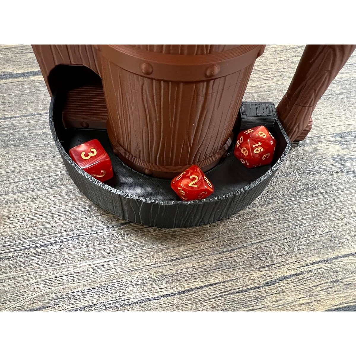 MunnyGrubbers - Mug Dice Tower - Insulated Cup Tin Dice Tower - (Includes 7 Random D20 Dice Set) - Tabletop Role Playing Game - Dice Prison - Dice Holder - Dungeons & Dragons - DND - (Tray Add-on)
