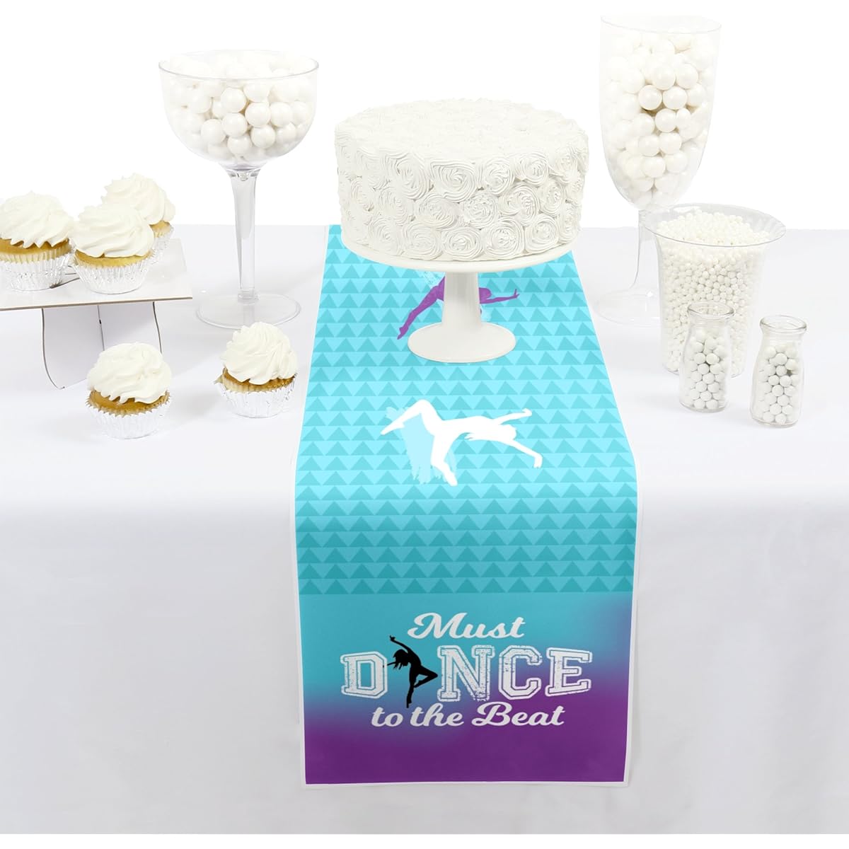 Must Dance to the Beat - Dance - Petite Dance Party or Birthday Party Paper Table Runner - 12" x 60"