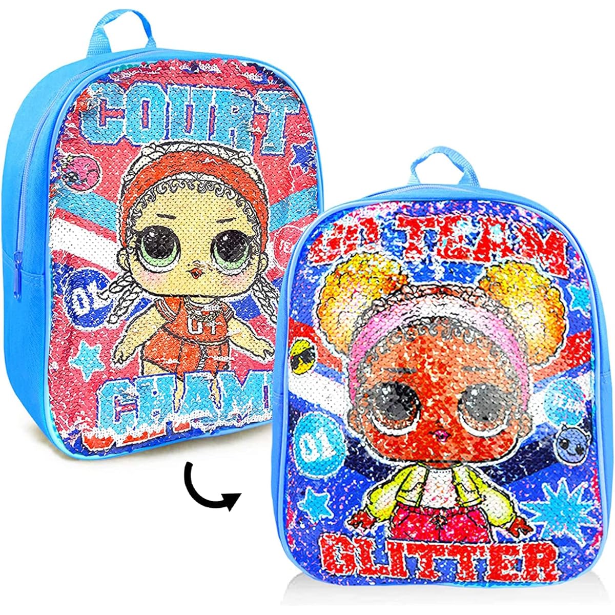 LOL Doll Mini Backpack - 12 Inch Mini LOL Doll Backpack with Reversible Sequins and Adjustable Shoulder Straps for Girls (LOL Doll School Supplies)