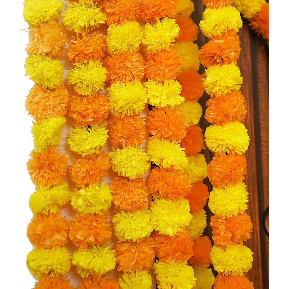 United Creation Orange & Yellow Garland Artificial Flowers Fall Floral Decorations Perfect for Wedding Decorations (5 ft)