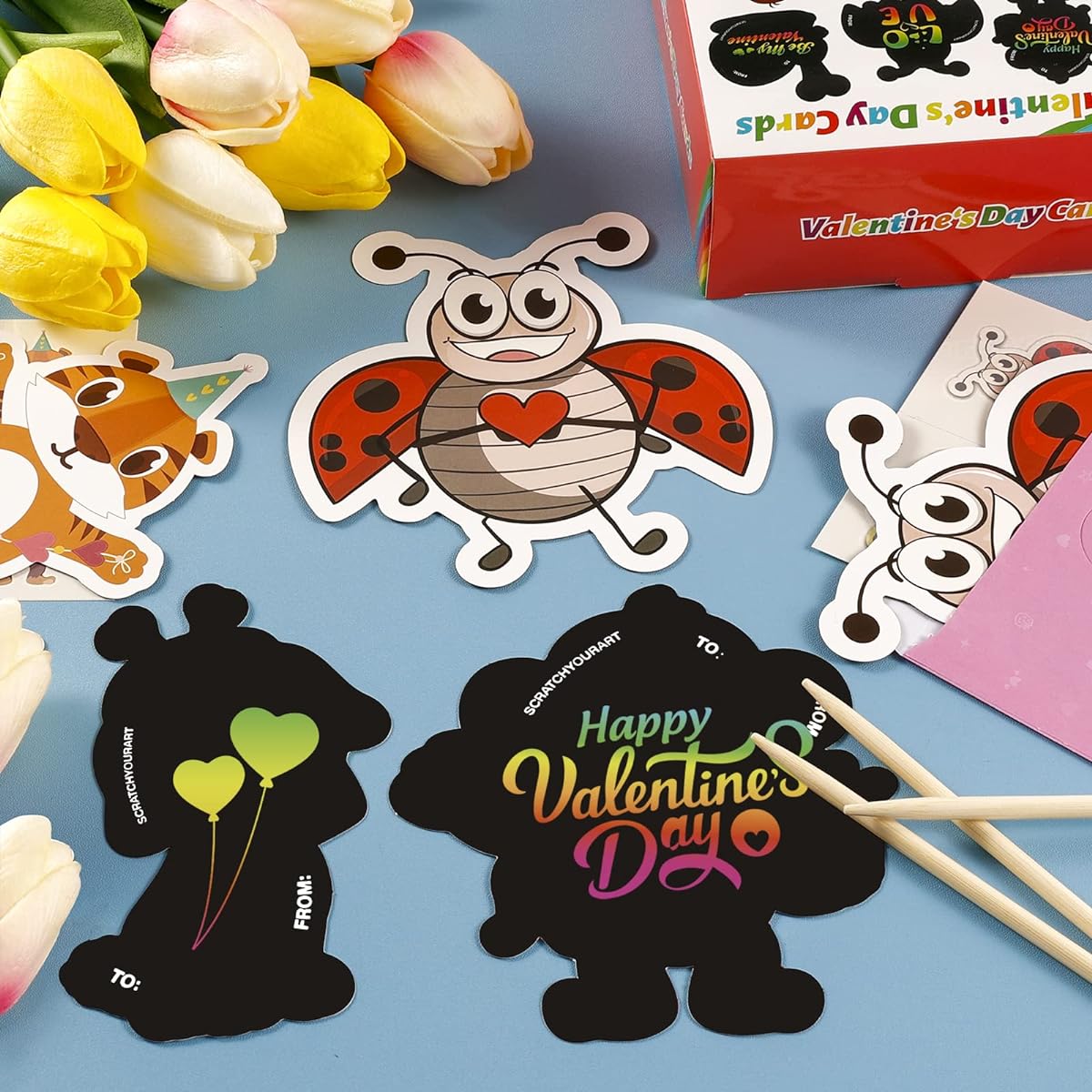 Valentine Cards for Kids Valentine Cards Scratch Paper Scratch Art for Kids
