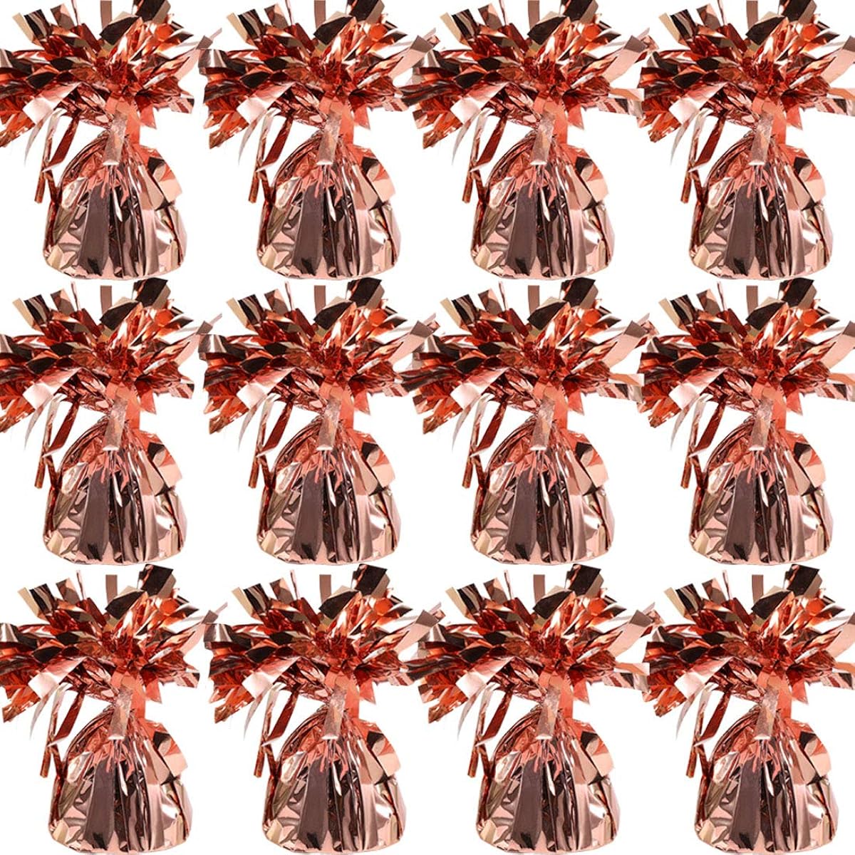 UNIQOOO 12pcs Metallic Rose Gold Heavy Solid Balloon Weight Pack Holder Table Centerpiece DIY Decoration for Christmas Thanksgiving Birthday Party Favors Wedding Baby Shower Large Size 5oz 140g 5.5inch