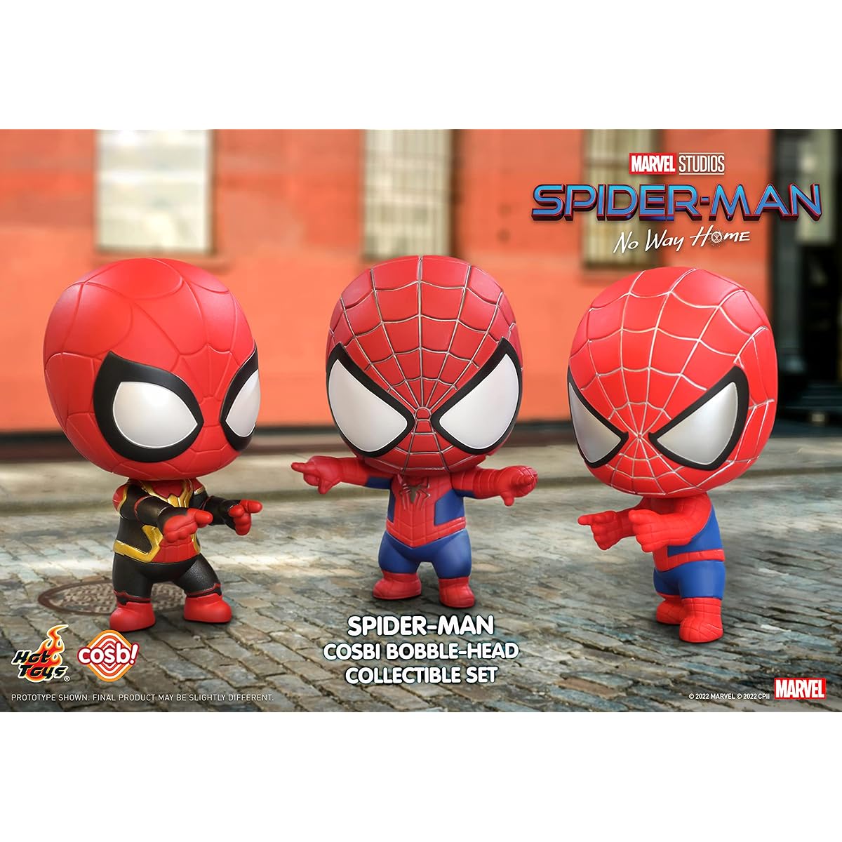 Hot Toys Cosbi Spider-Man: No Way Home Spider-Man (Set of 3) Non-Scale Figures Red Height Approx. 8 cm each CBX056