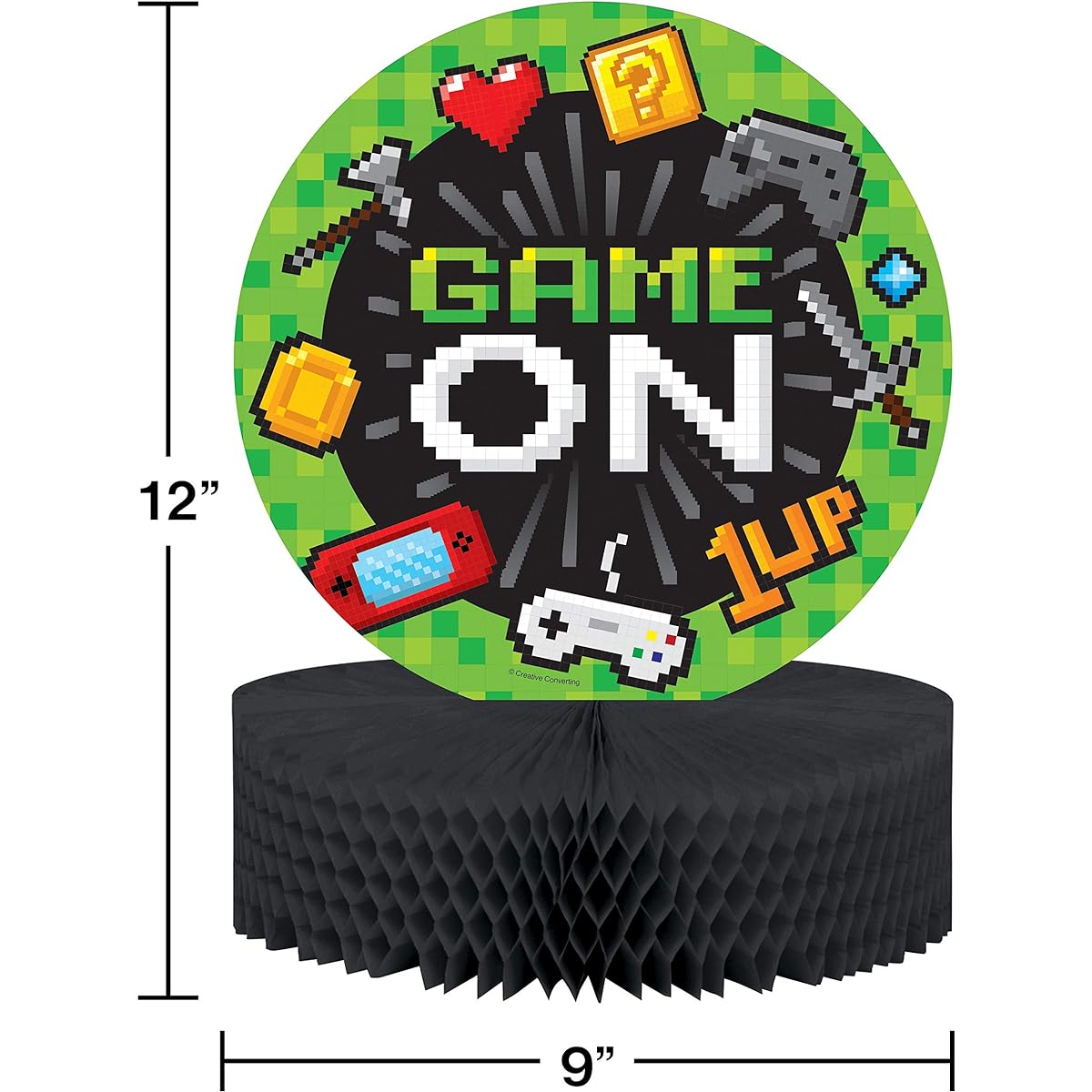 Creative Converting 336673 Case Video Game Party Centerpiece 9" x 12", Green