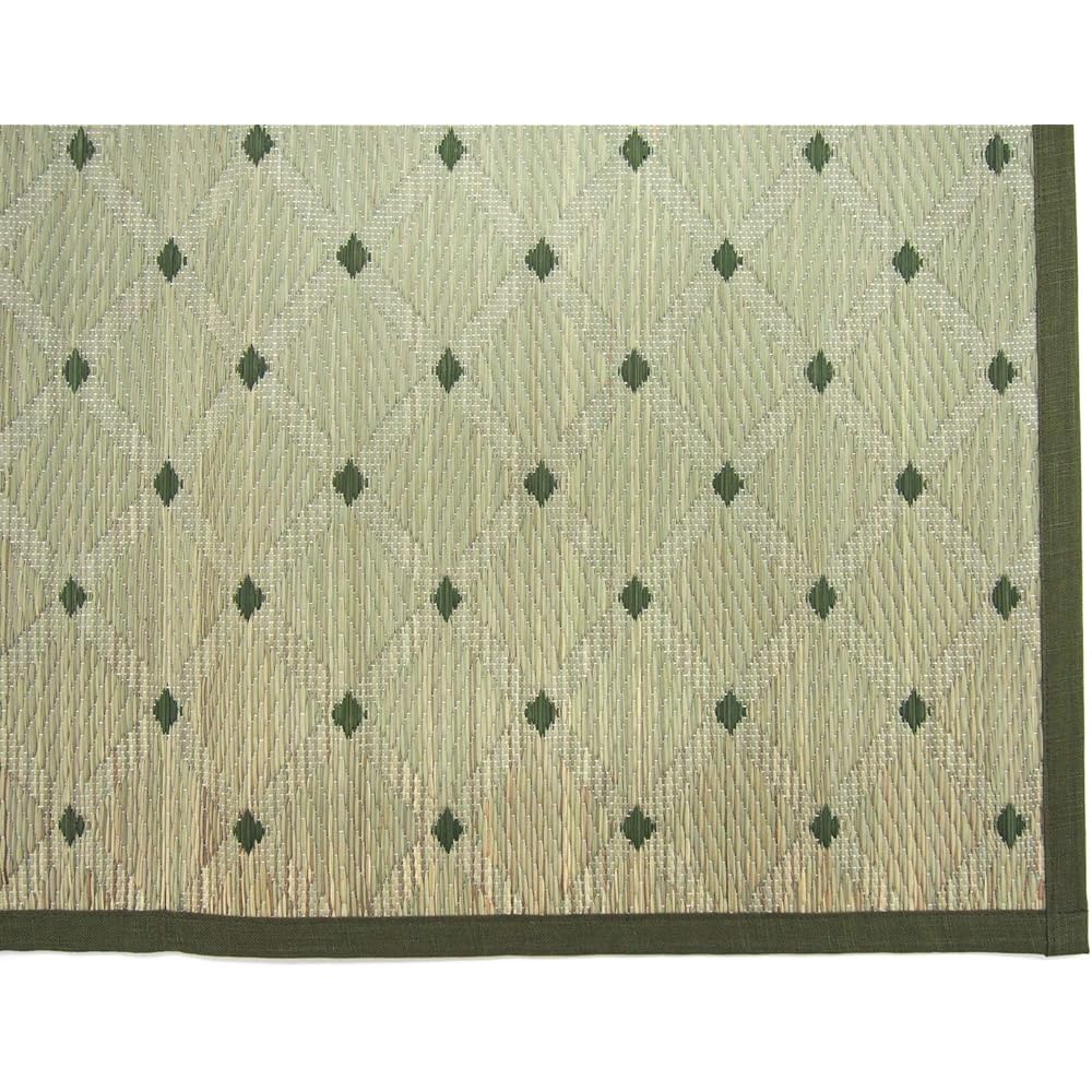 Hagiwara Igusa Green Edo Room 6 tatami (approx. 261X352cm) Igusa Domestic Pattern Overlay Flower Mat Carpet "Diamond" 81606460