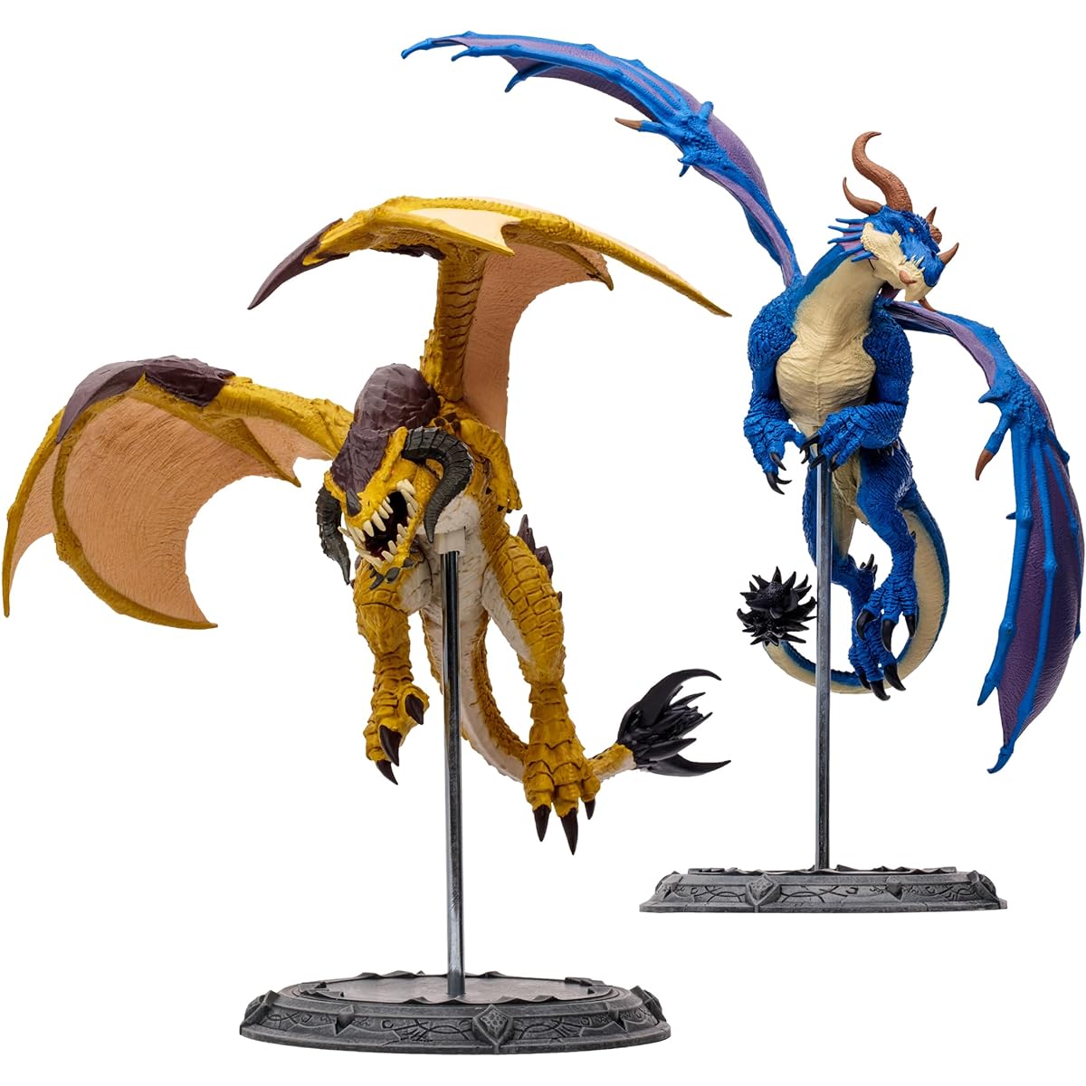McFarlane Toys - World of Warcraft Bronze Protodrake and Blue Highland Drake 2 Pack 1:12 Scale Posed Figures Gold Label