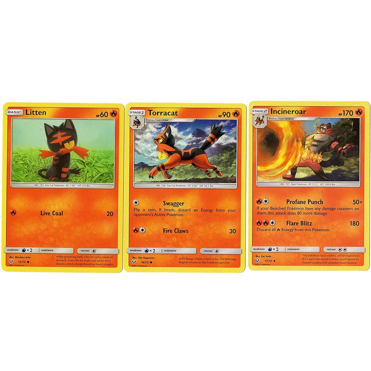 Incineroar 17/73 Shining Legend - Evolution Pokemon Card Lot - Tora Catriton